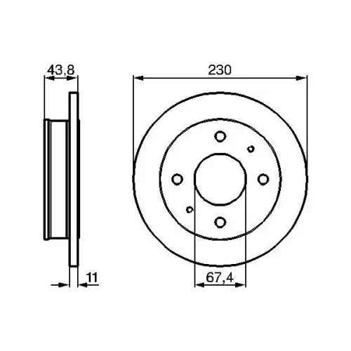 BOSCH Fren Diski Düz Ön 230 4Mm 0986478727