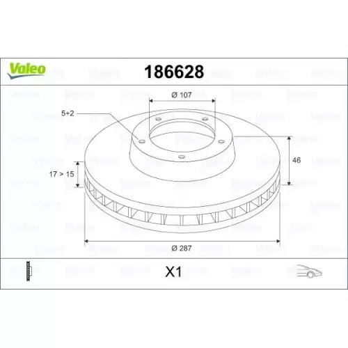 VALEO Ön Fren Diski Havalı 186628