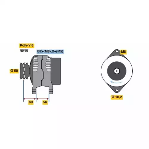 BOSCH Alternatör 120A=14V 0124515086