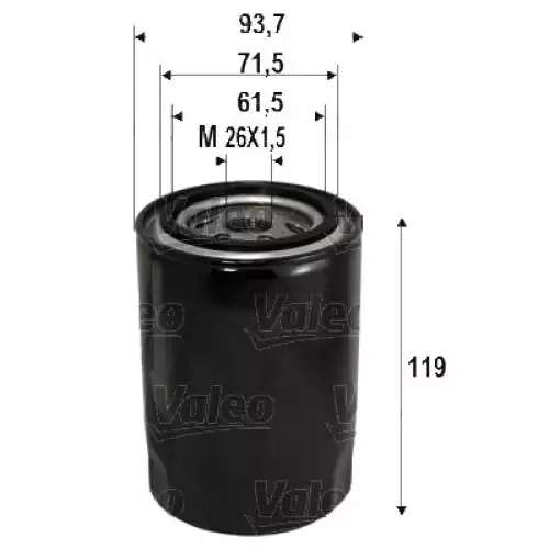 VALEO Yağ Filtre Kısa Tip 586090