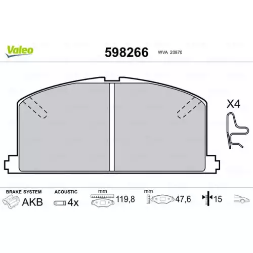 VALEO Ön Fren Balatası Tk 598266