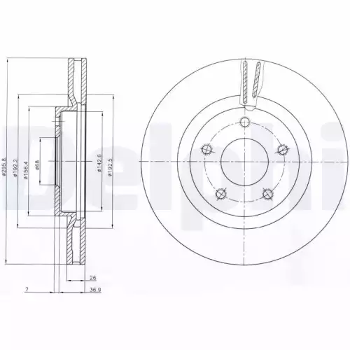 DELPHI Ön Fren Diski Havalı 296 5 BG4109