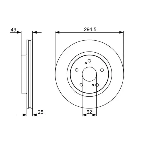 BOSCH Fren Diski Havalı Ön 294 5Mm 0986479559