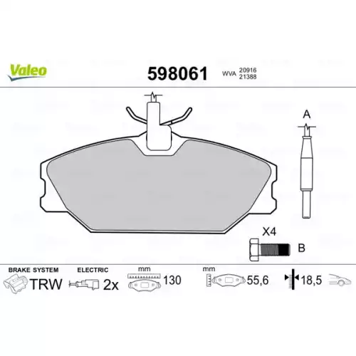 VALEO Ön Fren Balatası Tk 598061