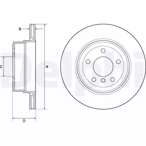 DELPHI Arka Fren Diski Havalı Karbonlu BG4695C