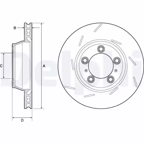 DELPHI Arka Fren Diski Sol BG9164C