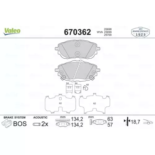 VALEO Ön Fren Balatası Tk 670362