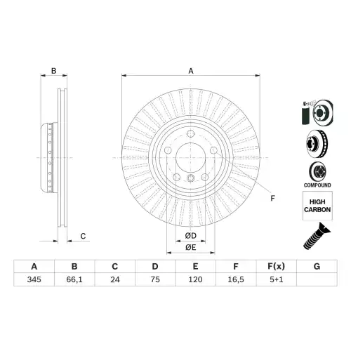 BOSCH Fren Diski Arka Adet 0986479E06