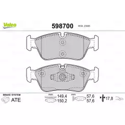 VALEO Ön Fren Balatası Tk 598700