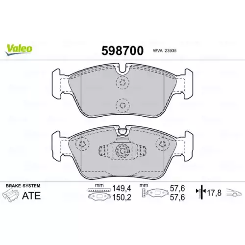 VALEO Ön Fren Balatası Tk 598700