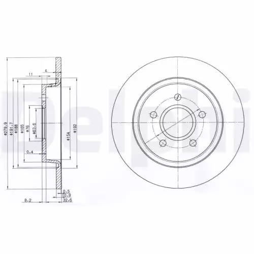 DELPHI Arka Fren Diski Takım BG3897C