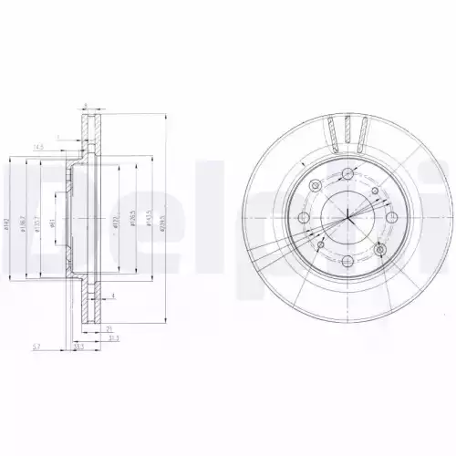 DELPHI Ön Fren Diski Havalı 240-4 BG3794