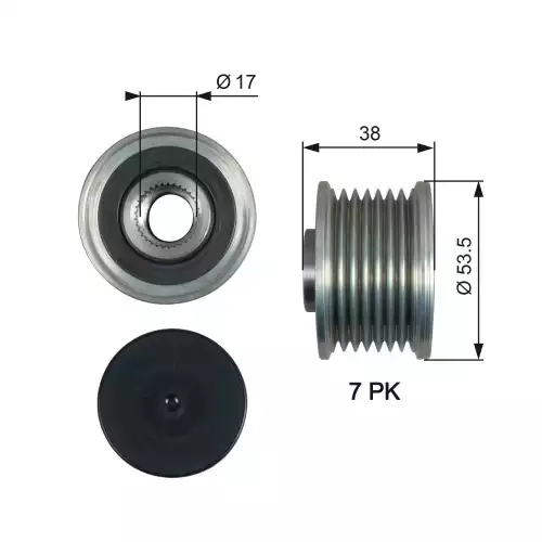 GATES Alternatör Kasnağı OAP7190