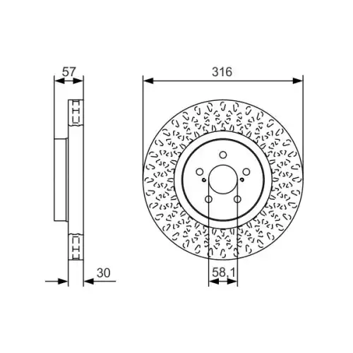 BOSCH Ön Fren Diski Havalı 3165mm Takım 0986479A81