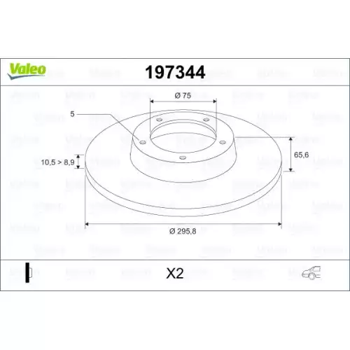 VALEO Arka Fren Diski Takım 197344