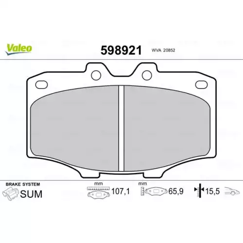 VALEO Ön Fren Balatası Tk 598921