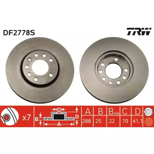 TRW Ön Fren Diski Takım DF2778S