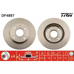 TRW Ön Fren Diski Havalı 234.4mm Takım DF4887