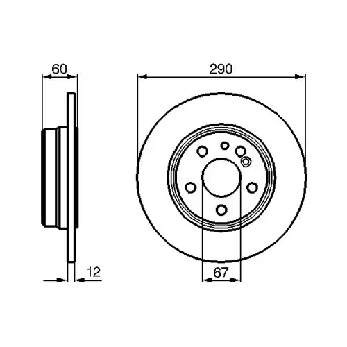 BOSCH Arka Fren Diski Düz 290 MM 0986478607