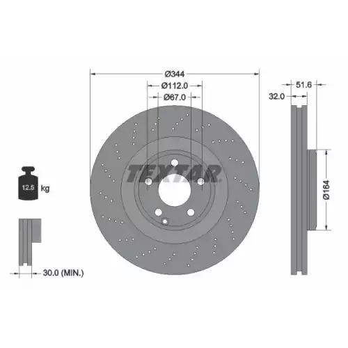 TEXTAR Ön Fren Diski Spor Tip 92289905