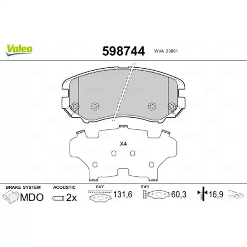 VALEO Ön Fren Balatası Tk 598744