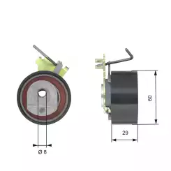 GATES V Kayış Gergi Rulmanı Kütüklü T43088