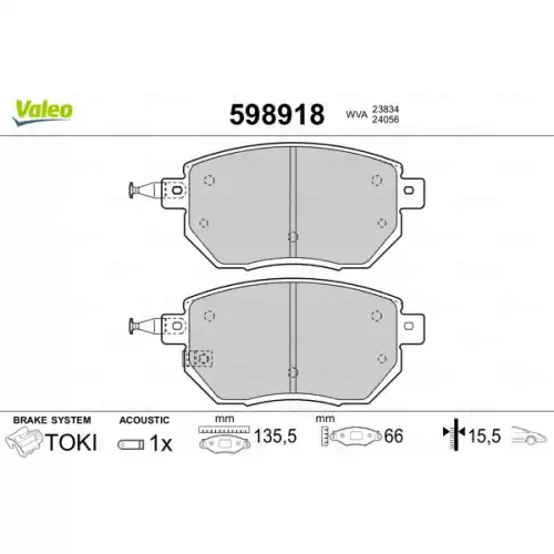 VALEO Ön Fren Balatası Tk 598918