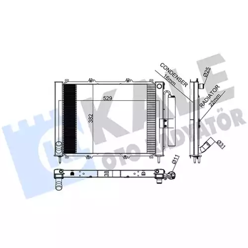 KALE Su Radyatörü+Klima Radyatörü Tüplü 382400