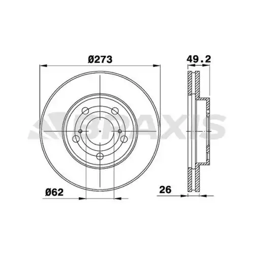 BRAXIS Ön Fren Diski Havalı 273Mm AE0257