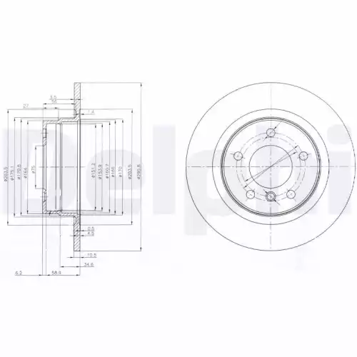 DELPHI Arka Fren Diski Dolu 296mm Adet BG3960