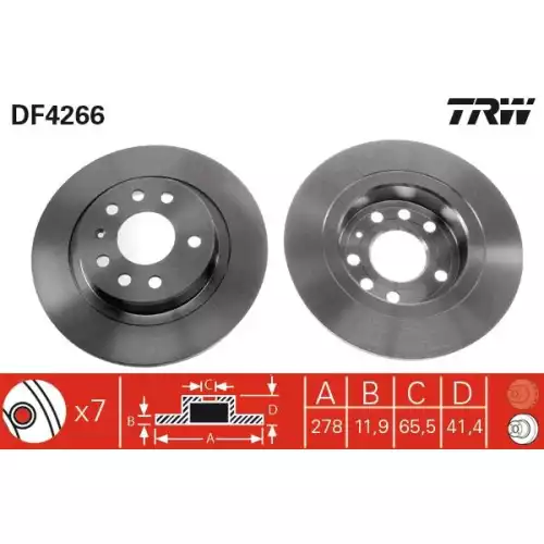 TRW Arka Fren Diski Takım DF4266