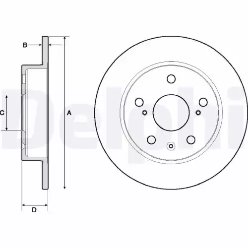 DELPHI Arka Fren Diski Düz Karbonlu 259 5 BG4709C