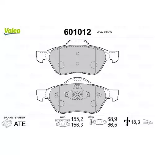 VALEO Ön Fren Balatası Tk 601012