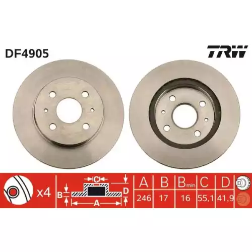 TRW Ön Fren Diski Havalı 246.4mm DF4905