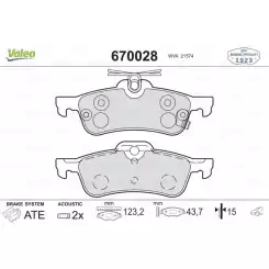 VALEO Arka Fren Balatası Tk 670028