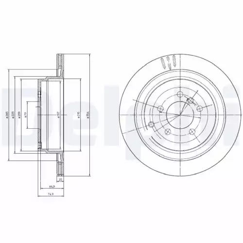 DELPHI Arka Fren Diski 354 5 BG4021