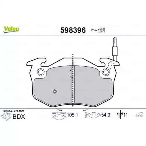 VALEO Arka Fren Balatası Tk 598396