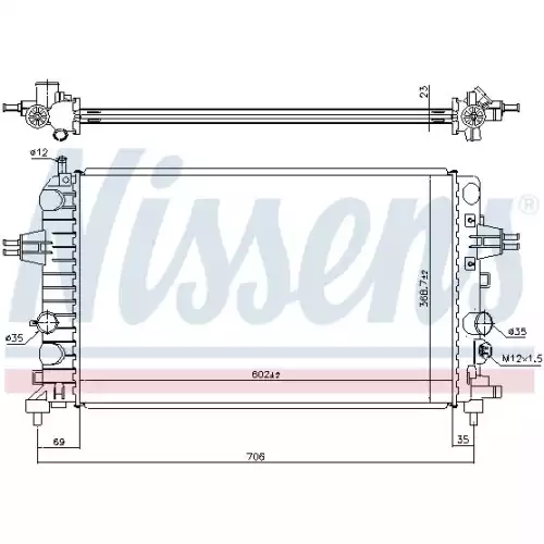 NISSENS Motor Su Radyatörü Otomatik Brazing 63028A