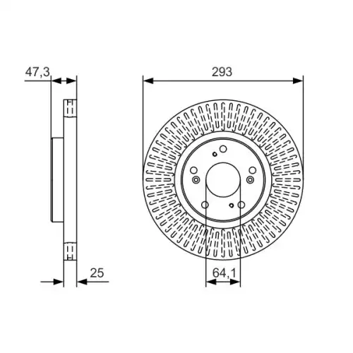 BOSCH Ön Fren Diski Havalı 293mm Adet 0986479B02