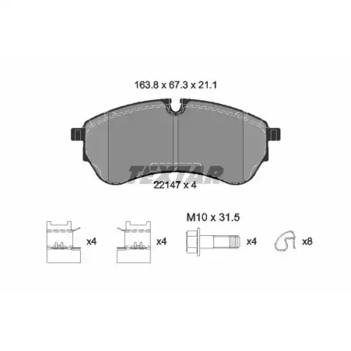 TEXTAR Ön Fren Balatası Fişsiz 2214701
