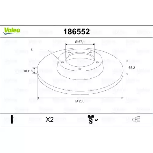 VALEO Arka Fren Diski Takım 186552