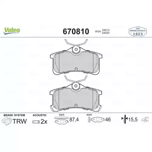 VALEO Ön Fren Balatası Tk 670810