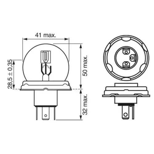 BOSCH Far Ampülü 12V R2 P45T 1987302023