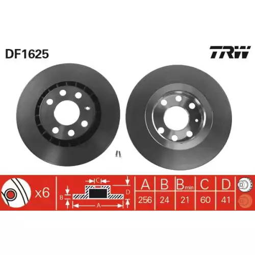 TRW Ön Fren Diski Havalı DF1625