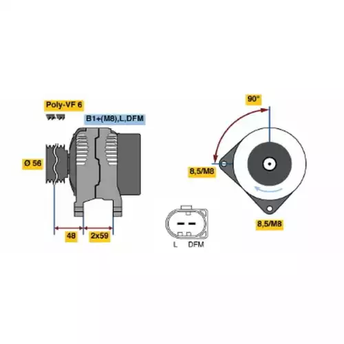 BOSCH Alternatör 12 V 120A 0124515022