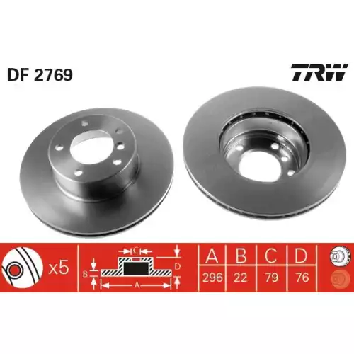 TRW Ön Fren Diski Havalı 296mmmm DF2769