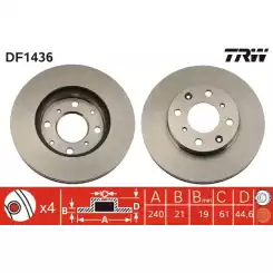 TRW Ön Fren Diski Havalı 240mm Adet DF1436