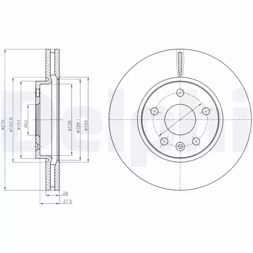 DELPHI Ön Fren Diski Havalı 276 5 BG4191