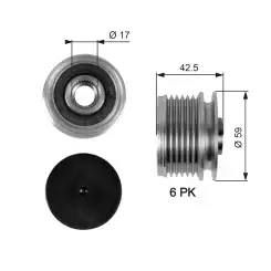 GATES Alternatör Rulmanlı Kasnak OAP7106