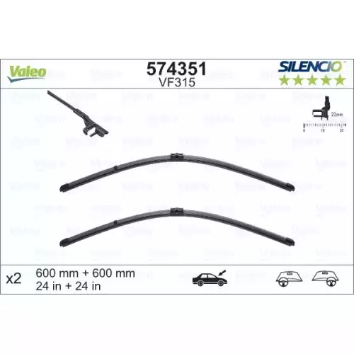 VALEO Silecek Süpürgesi Seti X Trem 600 600mm Flat Blade 574351